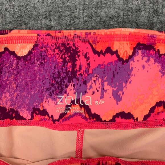 Zella Live In Crop Leggings Womens S Small Neon Multi Mesh Insert Performance - Picture 3 of 9